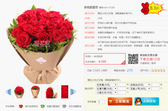 网上订花详情页