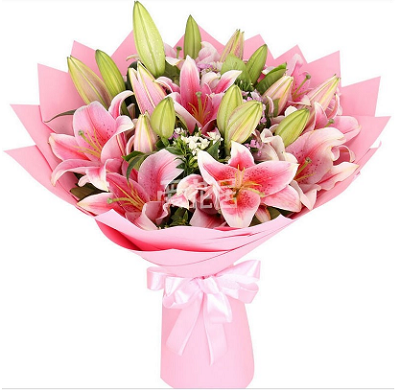 感恩节给长辈送百合花